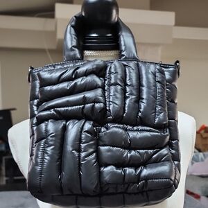 Think ROYLN Quilted Puffer Tote Bag in Black